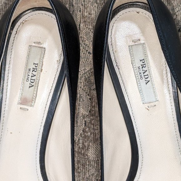 Like NEW PRADA 3.5" Open Toe Heels - Picture 3 of 7